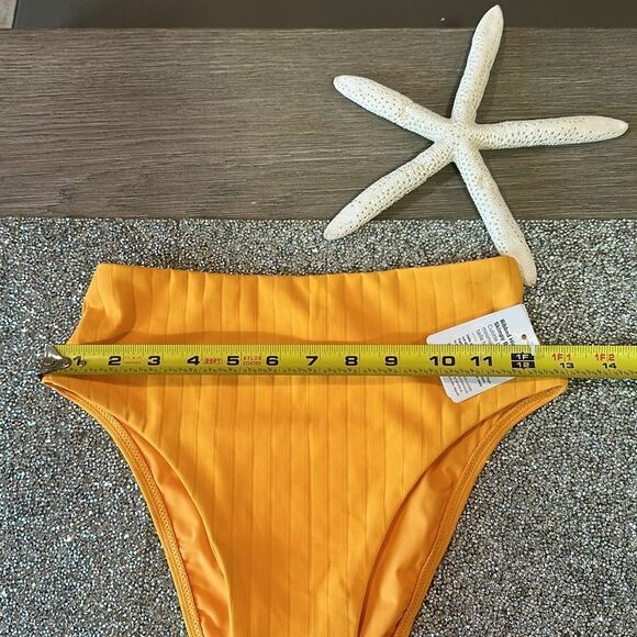 Lululemon Ribbed High-Waist Skimpy-Fit Swim Bottom Mango Dream size 4 NWT 🏝️ - Picture 6 of 10